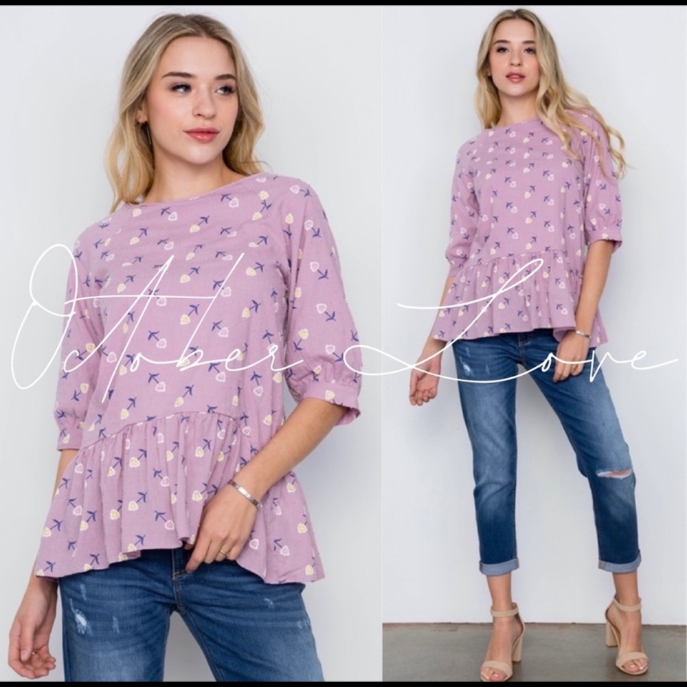 NWT Hidden Alley Boho Flounce Top